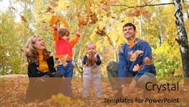  Presentation with leaves - Beautiful PPT layouts featuring family throw autumnal leaves backdrop and a red colored foreground