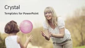  Presentation with park - Beautiful slide deck featuring family throwing ball to each backdrop and a white colored foreground