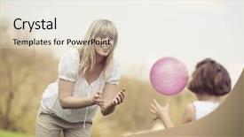  Presentation with park - Presentation design having family throwing ball to each background and a white colored foreground