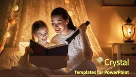  Presentation with family reading - Theme featuring family time pretty young mother background and a tawny brown colored foreground