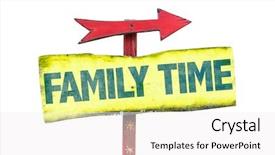  Presentation with free family - PPT theme with family time sign isolated background and a white colored foreground