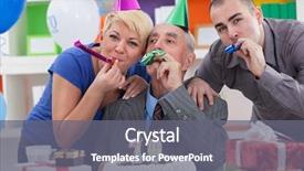  Presentation with 70th birthday - Audience pleasing presentation design consisting of family together celebrating 70th birthday backdrop and a gray colored foreground