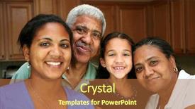  Presentation with kitchen - Presentation theme with family together in the kitchen background and a red colored foreground