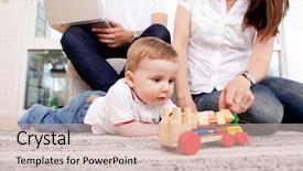  Presentation with living room family - Cool new theme with family together in the living room son playing on the floor backdrop and a soft green colored foreground