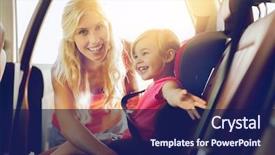  Presentation with road safety - Presentation design having family transport safety road trip background and a navy blue colored foreground