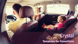  Presentation with safety transport - Slide set with family transport safety road trip background and a  colored foreground