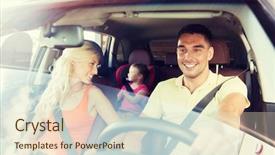  Presentation with safety transport - Presentation theme with family transport safety road trip background and a lemonade colored foreground