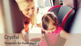  Presentation with safety transport - Theme enhanced with family transport safety road trip background and a coral colored foreground