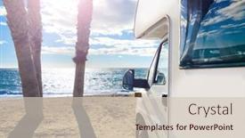  Presentation with motor - PPT theme featuring family-travel-holiday-trip background and a  colored foreground