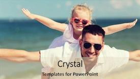  Presentation with adoption - Amazing slide deck having family travel vacation adoption and people concept - happy father with little girl in sunglasses having fun on summer beach backdrop and a lemonade colored foreground