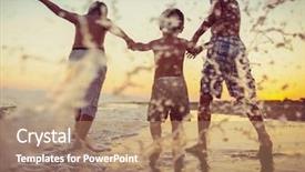  Presentation with well being for kids - Audience pleasing presentation consisting of family trip - fun kids playing splash backdrop and a  colored foreground