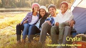  Presentation with children parents - Cool new PPT layouts with family trip - portrait of parents with children backdrop and a tawny brown colored foreground