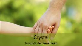  Presentation with daughter - Audience pleasing slide deck consisting of family trust - father and daughter hands outdoors backdrop and a gold colored foreground