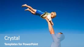  Presentation with trust - Cool new PPT theme with family trust - father throwing his son high backdrop and a  colored foreground