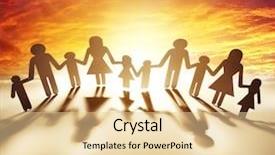  Presentation with bond - PPT theme featuring family united together holding hands background and a lemonade colored foreground