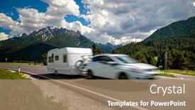  Presentation with italy car - Beautiful presentation theme featuring family-vacation-travel-holiday-trip backdrop and a coral colored foreground