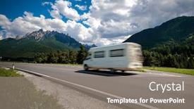  Presentation with italy car - Presentation theme having family-vacation-travel-holiday-trip background and a gray colored foreground