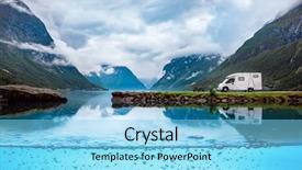 Presentation with beautiful nature - Slides having family vacation travel rv holiday background and a light blue colored foreground