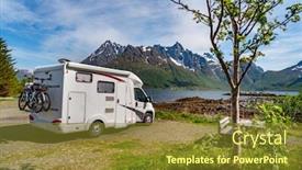  Presentation with beautiful nature - Audience pleasing presentation theme consisting of family vacation travel rv holiday trip in motorhome caravan car vacation beautiful nature norway natural landscape backdrop and a tawny brown colored foreground