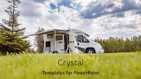  Presentation with vacation - Theme consisting of family-vacation-travel-rv-holiday background and a gold colored foreground