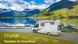  Presentation with beautiful nature - Audience pleasing PPT theme consisting of family-vacation-travel-rv-holiday backdrop and a tawny brown colored foreground