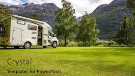  Presentation with vacation - Cool new presentation theme with family-vacation-travel-rv-holiday backdrop and a gold colored foreground