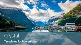  Presentation with vacation - PPT theme enhanced with family-vacation-travel-rv-holiday background and a ocean colored foreground