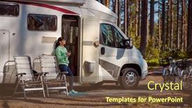  Presentation with vacation - Presentation featuring family-vacation-travel-rv-holiday background and a tawny brown colored foreground