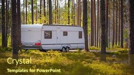  Presentation with vacation - PPT theme with family-vacation-travel-rv-holiday background and a tawny brown colored foreground