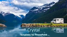  Presentation with vacation - Theme consisting of family-vacation-travel-rv-holiday background and a ocean colored foreground