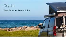  Presentation with vacation - Cool new presentation theme with family-vacation-travel-rv-holiday backdrop and a light blue colored foreground