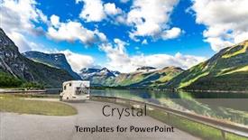  Presentation with vacation - Presentation theme enhanced with family-vacation-travel-rv-holiday background and a light gray colored foreground