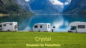  Presentation with vacation - Slide deck enhanced with family-vacation-travel-rv-holiday background and a tawny brown colored foreground