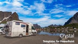  Presentation with vacation - Slide deck with family-vacation-travel-rv-holiday background and a dark gray colored foreground