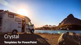  Presentation with vacation - Amazing PPT layouts having family-vacation-travel-rv-holiday backdrop and a tawny brown colored foreground