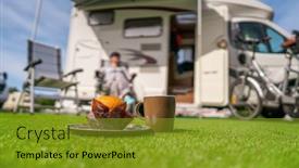  Presentation with vacation - Presentation theme with family-vacation-travel-rv-holiday background and a gold colored foreground