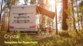  Presentation with holiday - Slide set with family-vacation-travel-rv-holiday background and a tawny brown colored foreground