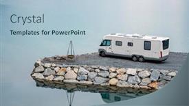  Presentation with caravan - Slides with family-vacation-travel-rv-holiday background and a lemonade colored foreground