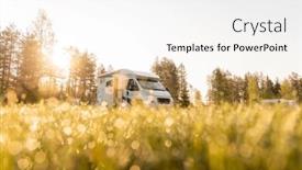  Presentation with caravan - Presentation design having family-vacation-travel-rv-holiday background and a white colored foreground