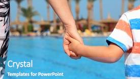  Presentation with child safety - Slide deck with family vacations child safety background and a teal colored foreground