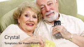  Presentation with family values - Audience pleasing slide deck consisting of family values - happy senior couple backdrop and a  colored foreground