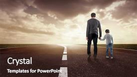  Presentation with family values - Cool new PPT layouts with family values - rear view of father backdrop and a tawny brown colored foreground