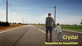  Presentation with family values - Slide deck enhanced with family values - rear view of father background and a tawny brown colored foreground