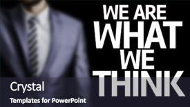  Presentation with family values - Audience pleasing theme consisting of family values - we are what we think backdrop and a wine colored foreground