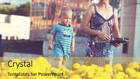  Presentation with family values - Audience pleasing slide set consisting of family values - young boy and mother backdrop and a  colored foreground