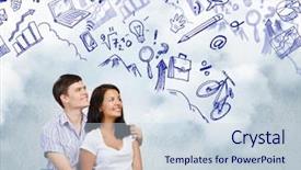  Presentation with family values - Amazing PPT theme having family values - young couple hugging each other backdrop and a sky blue colored foreground