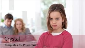  Presentation with upset - PPT theme featuring close up shot red juice in a glass with ice on wooden table background and a coral colored foreground