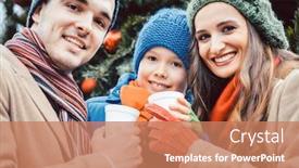  Presentation with family tree - Slide set featuring family-visiting-christmas-market-standing background and a coral colored foreground