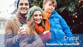 Presentation with family tree - Amazing PPT layouts having family-visiting-christmas-market-standing backdrop and a teal colored foreground