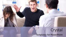  Presentation with family - Cool new slides with family visiting psychologist for family backdrop and a light blue colored foreground
